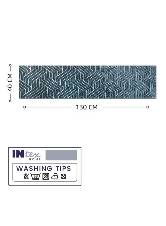 Intex Curtains House Nadia's design velvet linen rectangle Table Runner - heavy duty velvet fabric - suitable for reciption , living rooms and special ocassions - unique geometrical design - set of one piece - Image 4
