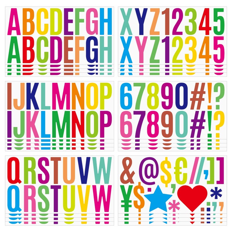 400 Pcs 24 Sheets Large Letter Stickers 25 Inches Alphabet Number Self Adhesive Sticker for Bulletin Board Classrooms Mailbox Scrapbooking Poster Board Wall Vinyl Stick On Letters Colorful