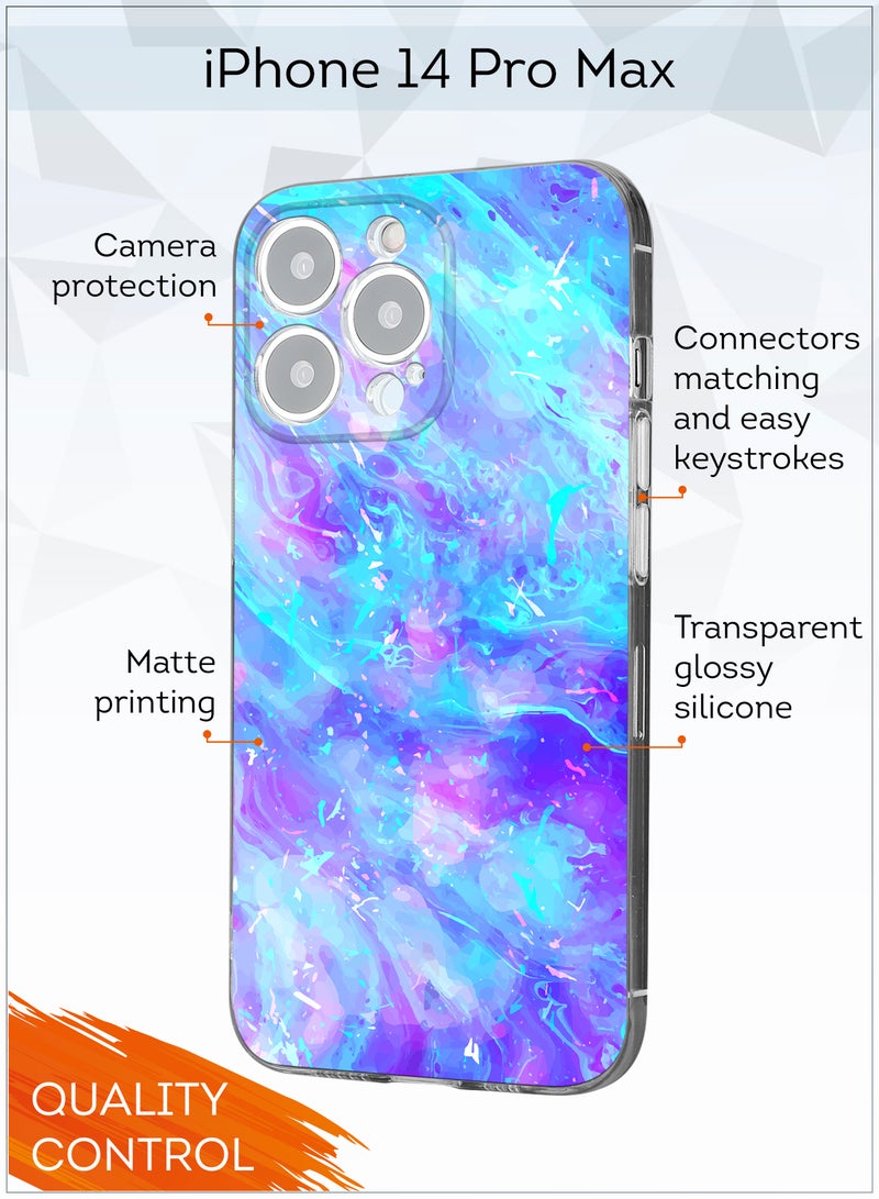 MOBILIUS for iPhone 14 Pro Max Case, Shockproof Protective Phone Case Cover for iPhone 14 Pro Max, with Cosmic abstraction Pattern - Image 2