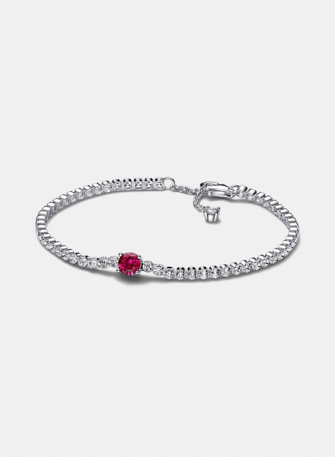 PANDORA Sterling Silver Bracelet with Cherries Jubilee Red Crystal And Clear Cubic Zirconia 