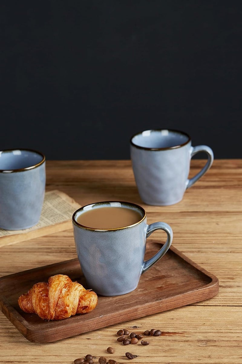 famiware Coffee Mugs Set of 4 Ocean Round 115oz Coffee Cup Set with Handle for Cocoa Milk Hot Chocolate Tea or Water Stoneware Cups for Kitchen Reactive Glaze Microwave Dishwasher Safe Blue - Image 3