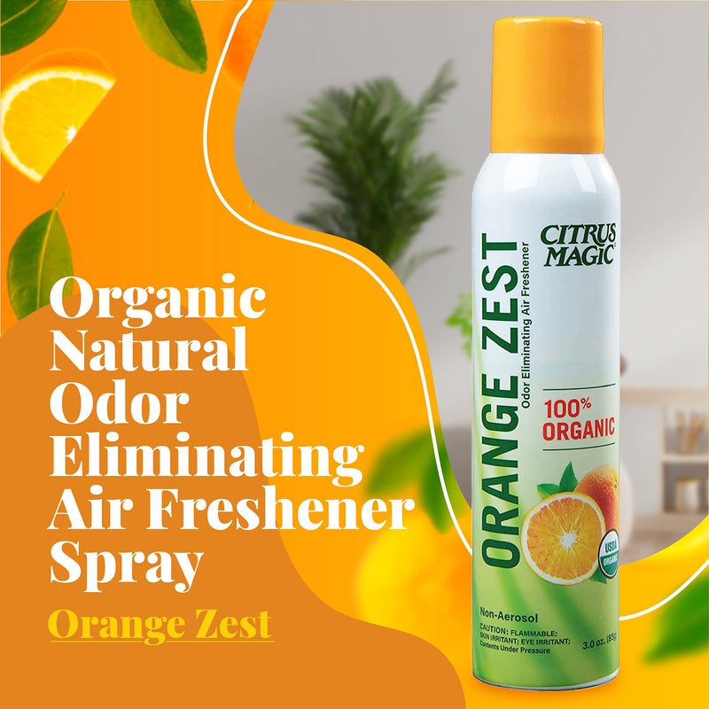 Citrus Magic رذاذ معطر هواء طبيعي عضوي من سيتروس ماجيك، برائحة قشر البرتقال، 3 أونصات، عبوة من 3 - Image 3