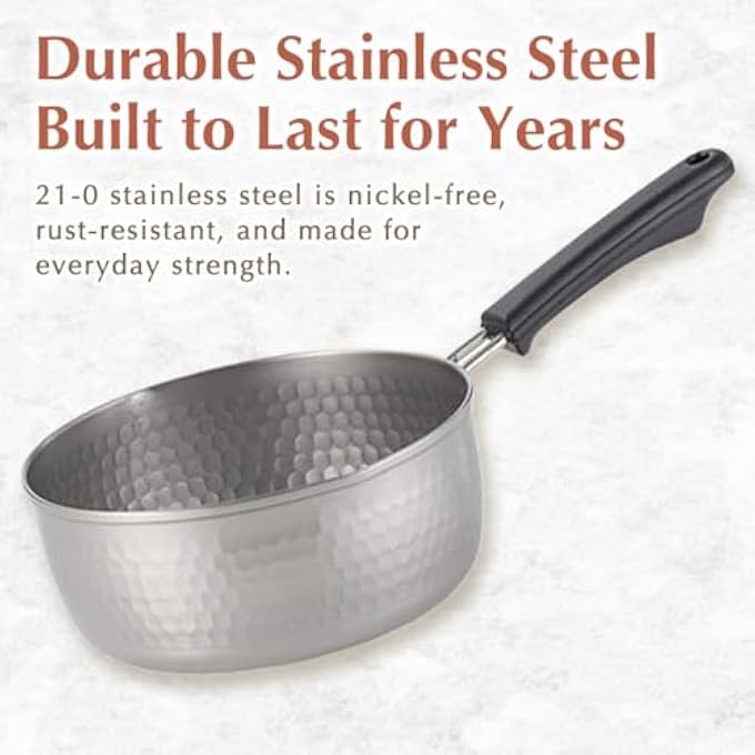 TIKUSAN Yukihira Pot Traditional Japanese Saucepan Stainless Steel Made In Japan With Two Sided Pour Spouts 79Inch20Cm - Image 4