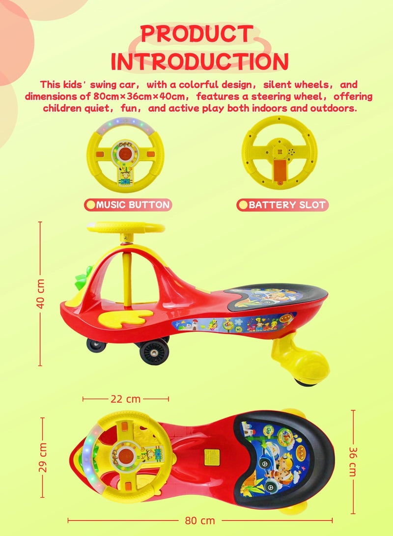EASY FUTURE Toddler Ride-On Swing Car Magic Wiggle Twister Car with Music | Fun Ride-on Toy for Kids Boys & Girls - Image 2