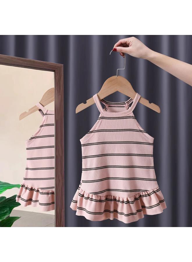 Korean Style Children's Clothing Girls' Bubble Sleeve Dress Little Girl's Summer Western Style Bow Backless Children's Princess Dress 