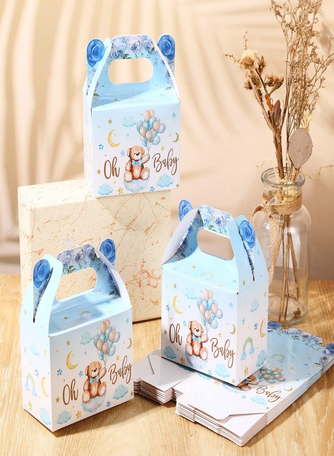 Spakon 36 Pieces Bear Baby Shower Boxes Favor Treat Boxes Cute Paper Candy Cookies Decorations for Baby Shower Supplies Gender Reveal Bear Themed Birthday Party Decor(Blue) - Image 4