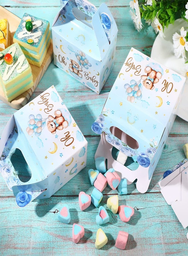 Spakon 36 Pieces Bear Baby Shower Boxes Favor Treat Boxes Cute Paper Candy Cookies Decorations for Baby Shower Supplies Gender Reveal Bear Themed Birthday Party Decor(Blue) - Image 5