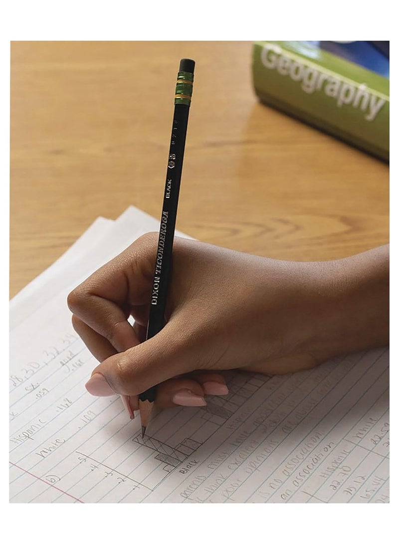 Ticonderoga Wood Cased Pencils Pre Sharpened 2 HB Soft Black 10 Count - Image 3