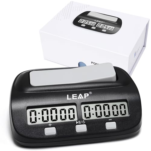 LEAP Chess Clock Digital Chess Timer Professional for Board Games Players Count UpDown Timer with Alarm Function Black Official Store - Image 1
