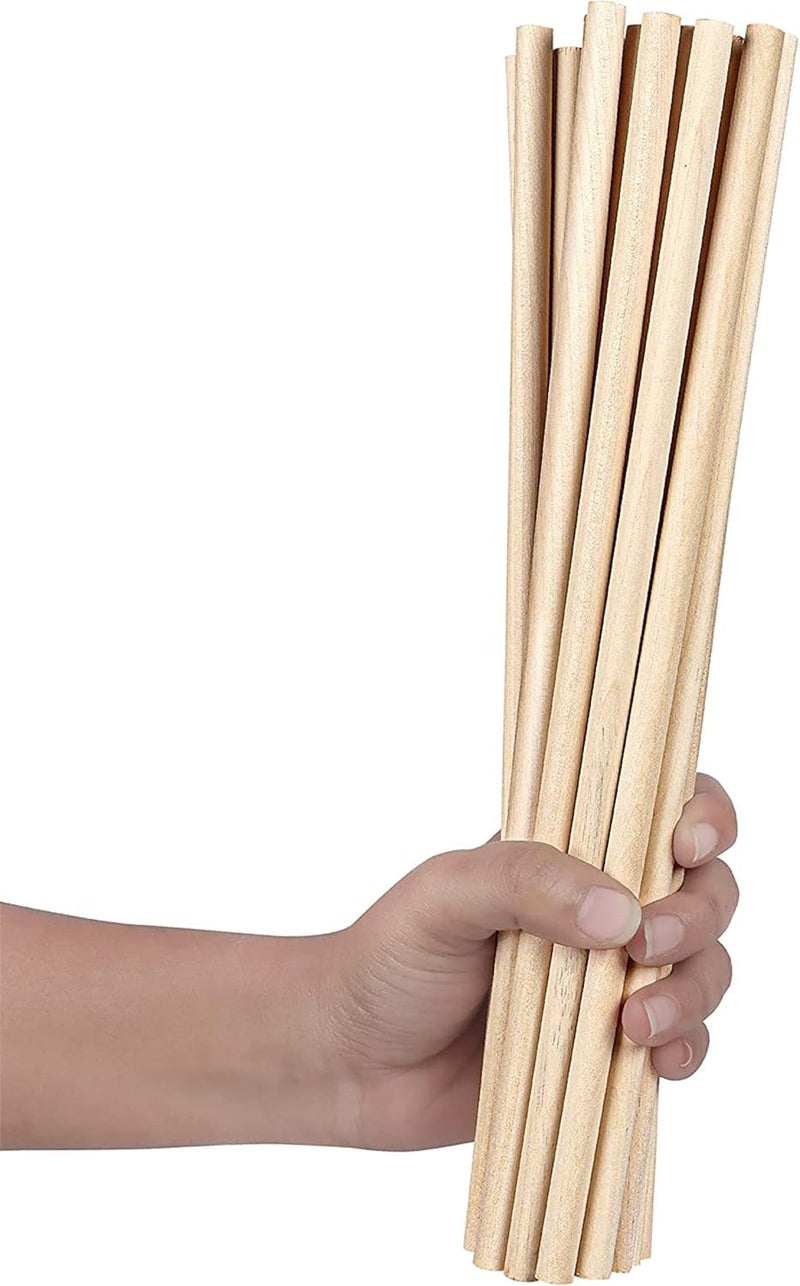 Bake House Natural Round Wood Cake Dowel Rods 50 Pack 30cm 12 Inches Extra Long Wooden Craft Sticks Dowels for Woodcraft Art Projects Decorations DIY Crafts  - Image 3