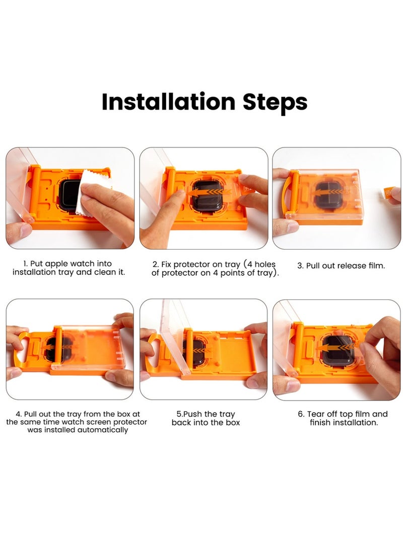 X-level 2 Pack for Apple Watch Series 10/11 Screen Protector 46mm, [3RD Gen Installation Kit] HD Clear Anti Scratch Full-Coverage High-Touch Protective Cover Soft Film for iWatch 46 mm - Image 5