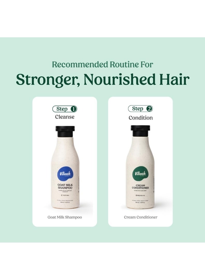 vilvah STORE Vilvah Goat Milk Shampoo 250ml& Cream Conditioner 250ml | Balances Scalp pH, Reduces Frizz & Dryness | Sulfate, Paraben & Silicone Free | For All Hair Types, Men & Women - Image 4