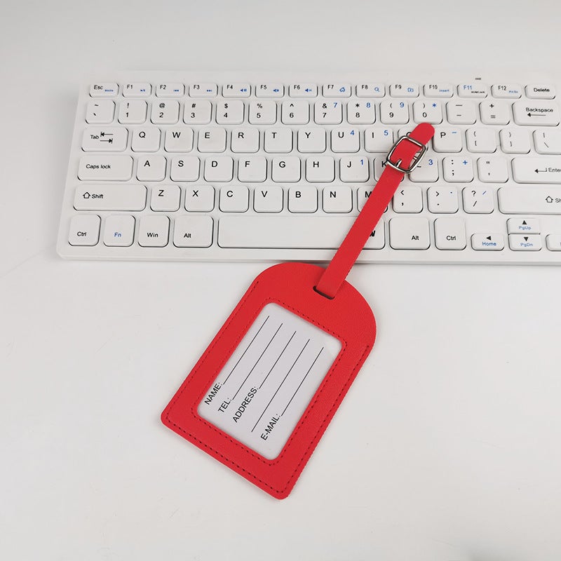Multicolor PU Leather Luggage Tag with StrapFrame car line without flip red Frame car line without flip red