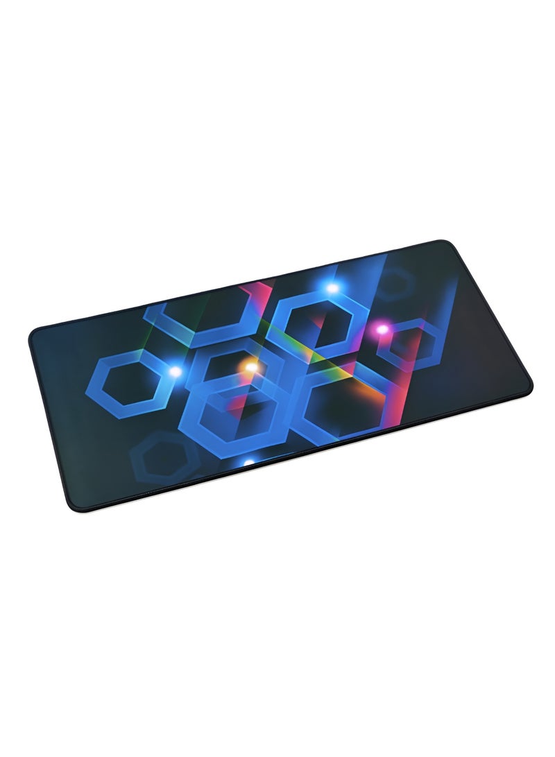 ماوس باد جيمينج RGB  بتصميم سداسي عصري قاعدة كبيرة الحجم سطح انسيابي مانع للانزلاق مناسب للالعاب والكمبيوتر - Image 1