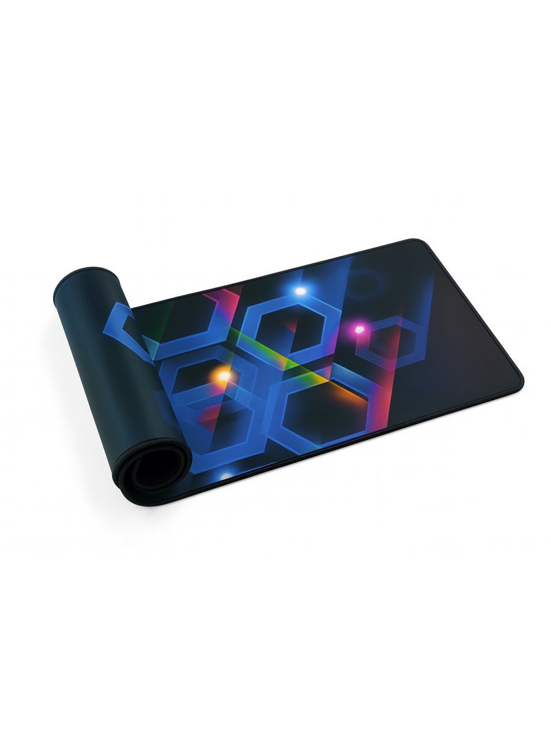 ماوس باد جيمينج RGB  بتصميم سداسي عصري قاعدة كبيرة الحجم سطح انسيابي مانع للانزلاق مناسب للالعاب والكمبيوتر - Image 2