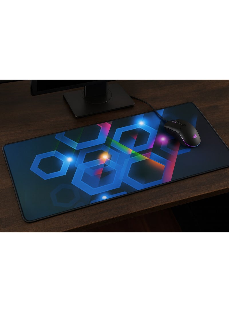 ماوس باد جيمينج RGB  بتصميم سداسي عصري قاعدة كبيرة الحجم سطح انسيابي مانع للانزلاق مناسب للالعاب والكمبيوتر - Image 3