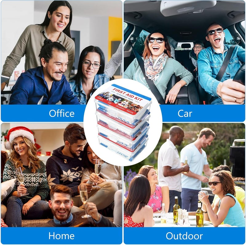 Threlaco 12 Set Mini First Aid Kit Bulk Mini Portable Travel Kit Resistant Case for Convenience First Aid 12 Pack Boxes of 26 Items Each for Minor Cut Scrape Hike Car Home School Office Sports - Image 5