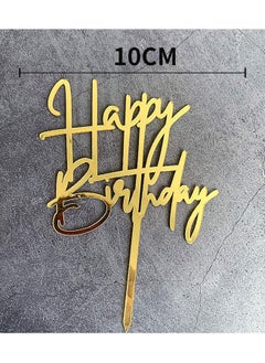 Y&D 9 PCS Acrylic Cake Toppers Gold Topper  Happy Birthday Topper Decoration Supplies for Party Anniversary Pastries DIY Decorations (Happy birthday Styles)  - Image 5