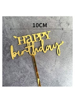 Y&D 9 PCS Acrylic Cake Toppers Gold Topper  Happy Birthday Topper Decoration Supplies for Party Anniversary Pastries DIY Decorations (Happy birthday Styles)  - Image 4