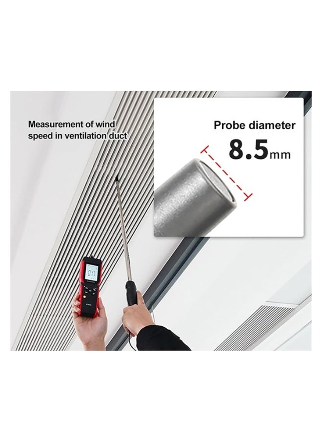 UNI-T Hot Wire Anemometer UT362H Split Design Wind Meter Velocity Volume Temperature Measurement - Image 3