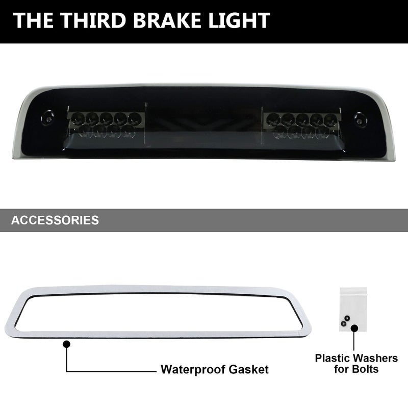 Tresound 3rd Third Brake Light for 2009-2017 Dodge Ram 1500 2500 3500 Cargo Light LED High Mount Lamp (Smoked Lens) - Image 5