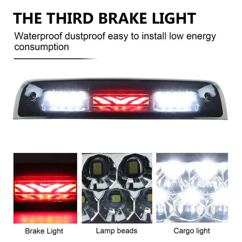 Tresound 3rd Third Brake Light for 2009-2017 Dodge Ram 1500 2500 3500 Cargo Light LED High Mount Lamp (Smoked Lens) - Image 3