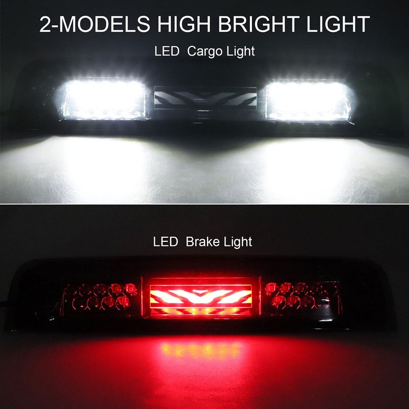 Tresound 3rd Third Brake Light for 2009-2017 Dodge Ram 1500 2500 3500 Cargo Light LED High Mount Lamp (Smoked Lens) - Image 2