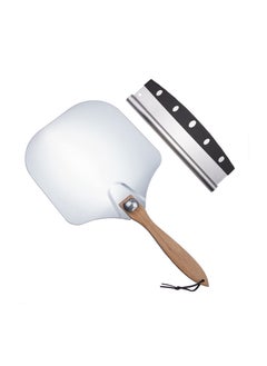 Generic Aluminum Pizza Peel Foldable Wood Handle Tilt Cutter Pizza Spatula for Baking Pizza Peel Paddle Shovel Kitchen Tool  - Image 1