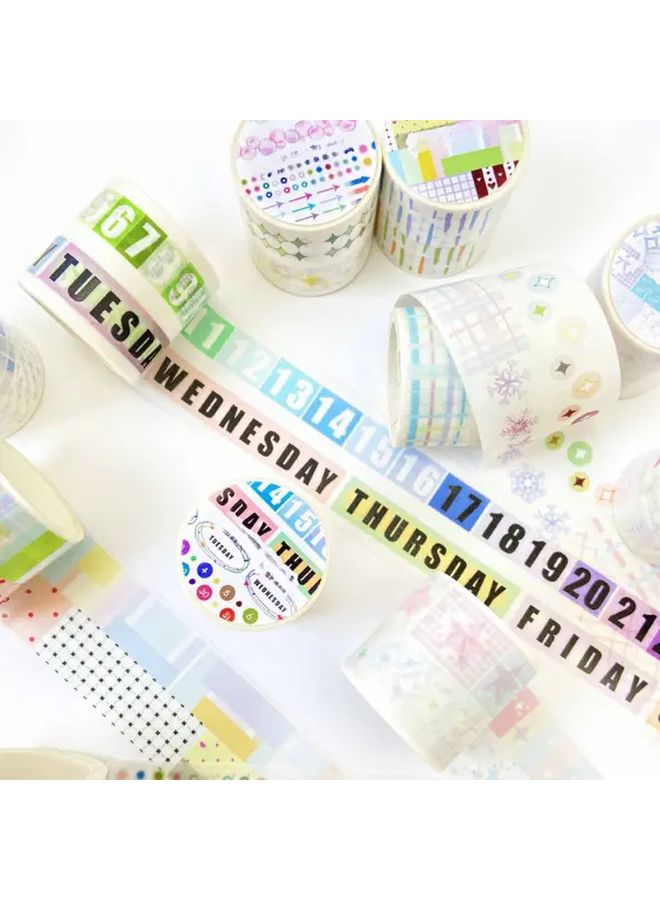 Digital Collage Grid Tape Colorful Designs Multi Functional Decorative Stickers For Journals - Image 3