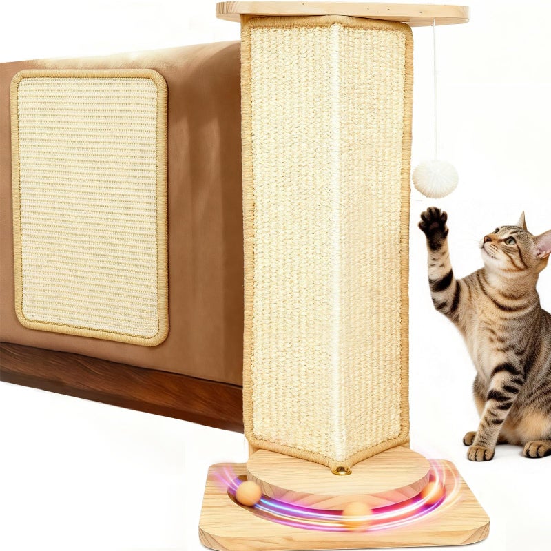 MOYMO Couch Cat Corner Scratcher with Interactive Ball Toys for Cat Replaceable Sisal Scratch Pad Kitten Wall Scratcher for Couch Wall Furniture Protector 25 - Image 2