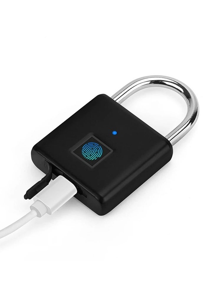 Smart Keyless Biometric Padlocks Fingerprint Lock Type-C Charge Gym Sports School Employee Locker Fence Suitcase Bicycle - Image 3