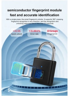 Smart Keyless Biometric Padlocks Fingerprint Lock Type-C Charge Gym Sports School Employee Locker Fence Suitcase Bicycle - pzsku/Z0F1337258EF3CD3DB97EZ/45/_/1704525141/505dc358-4540-48c8-9062-57ce41e39e27