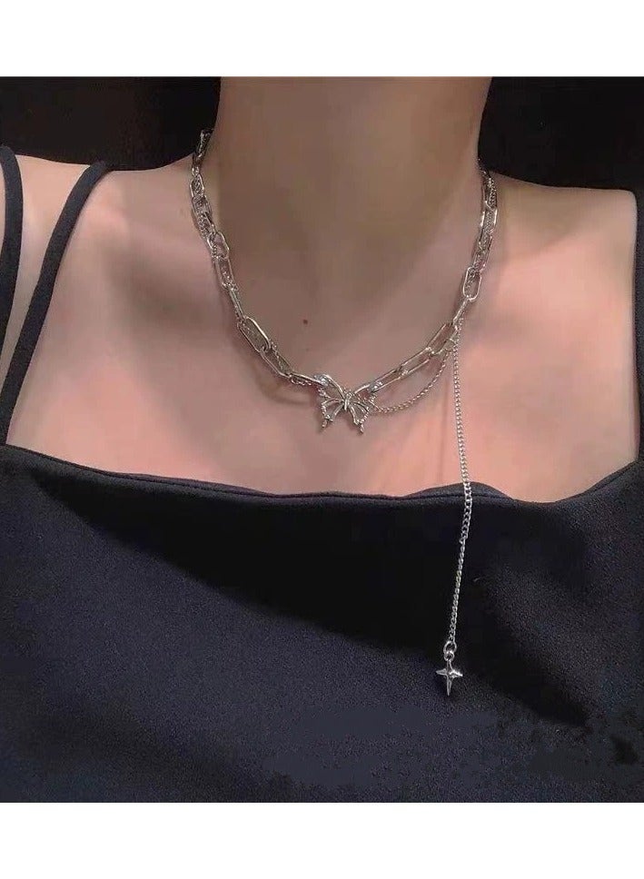Goolsky Butterfly Pendant Necklace for Women – Trendy Y2K Choker | Small-Batch Luxe Street Style Jewelry 