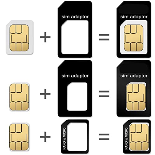 CKANDAY 10 Pack SIM Card Adapter Kit, 4 in 1 Nano Micro Standard Converter Kit with Steel SIM Tray Eject Pin 1, Black - Image 2