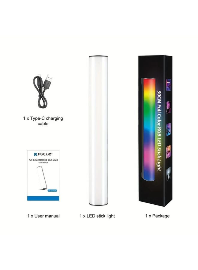 Puluz لوح ضوء محمول 30 سم بإضاءة LED RGB 600 لون مغناطيسي لإضاءة الفيديو والصور 75 مصباح LED - Image 1