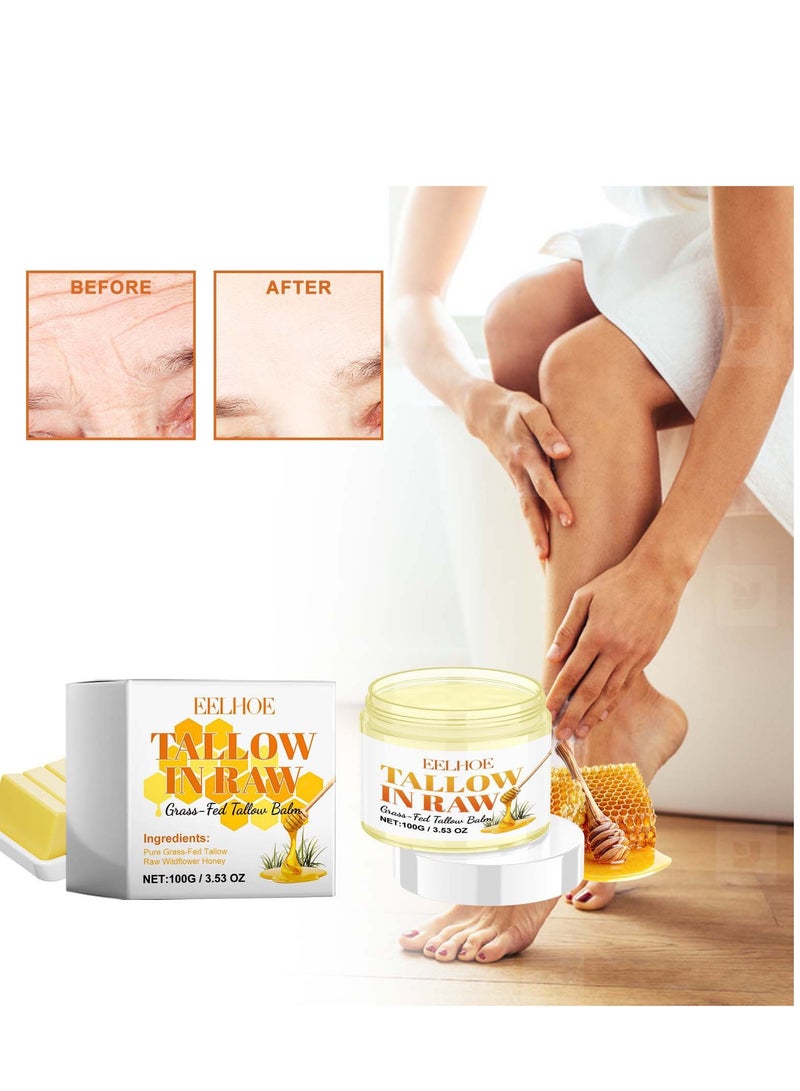 إيلهو مرطب بلسم عسل الشحم - 50 جرام لوشن للجسم للبشرة الجافة ، ترطيب عميق وتغذية ، كريم طبيعي لشد الجسم للعناية ببشرة الجسم بالكامل ، مناسب لجميع أنواع البشرة - Image 2