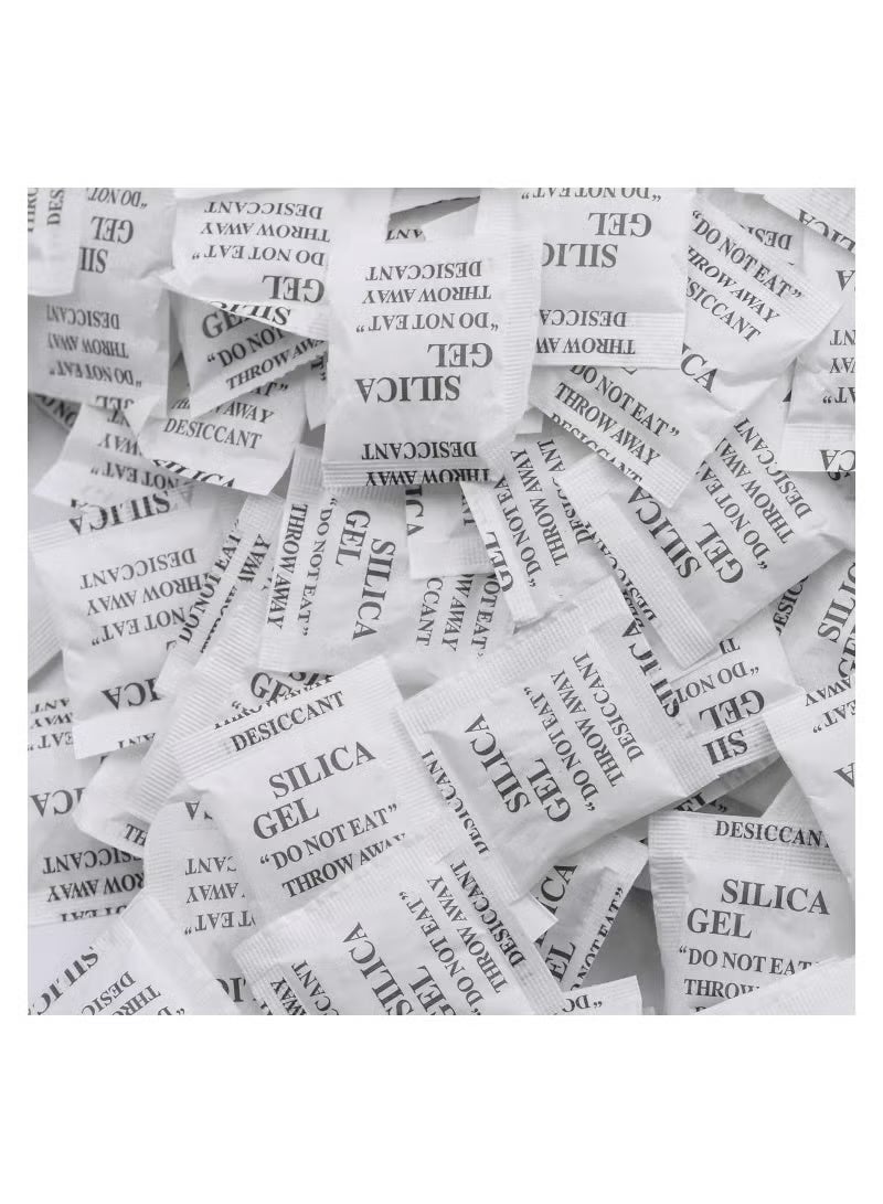 Kawkab 200-Pack 1g Clear Silica Gel Packs, Food-Grade Silica Gel Desiccant Packs, Moisture Absorbent Desiccant, Moisture Control Desiccant Bead Packs for Food Storage, Spice Moisture Absorbers, Jewelry, Shoe Boxes, and Electronics Storage - Image 1