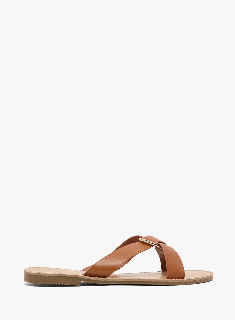 GLAMOROUS Casual Cross Strap Flat Sandals