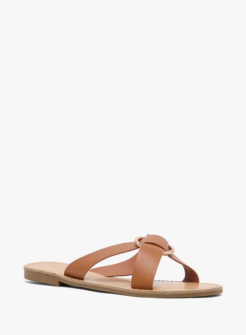 GLAMOROUS Casual Cross Strap Flat Sandals - Image 2