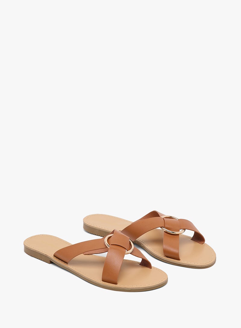 GLAMOROUS Casual Cross Strap Flat Sandals - Image 4