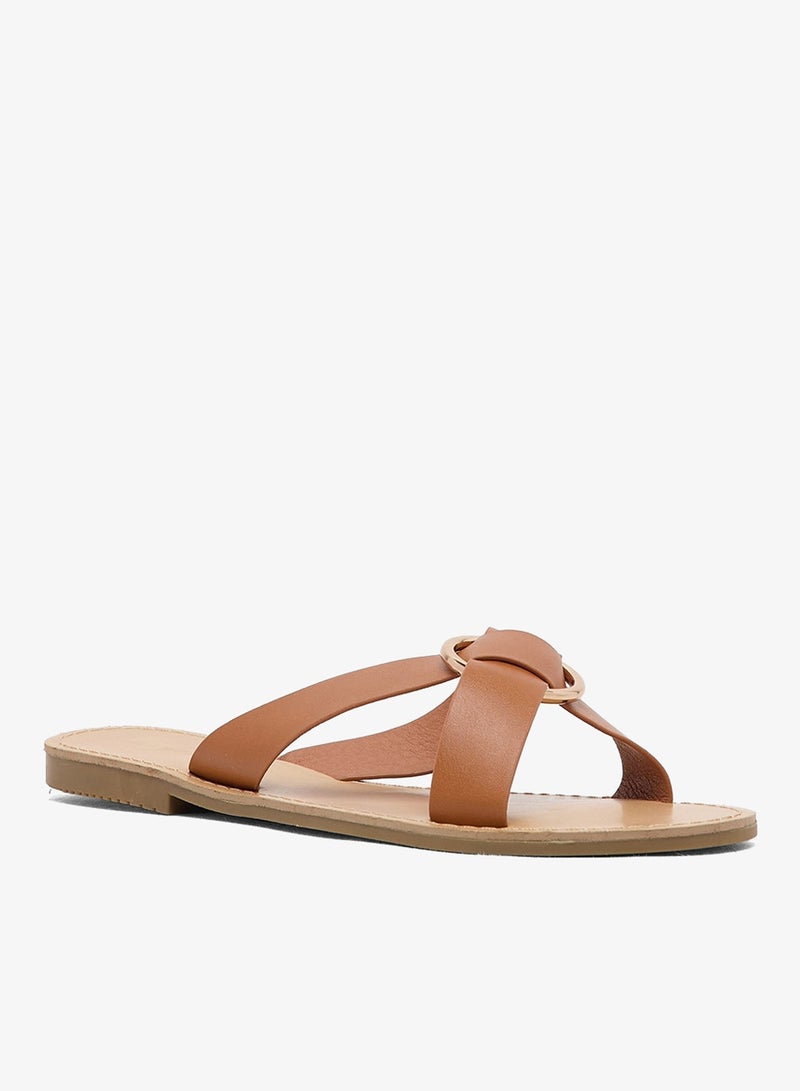 GLAMOROUS Casual Cross Strap Flat Sandals - Image 2