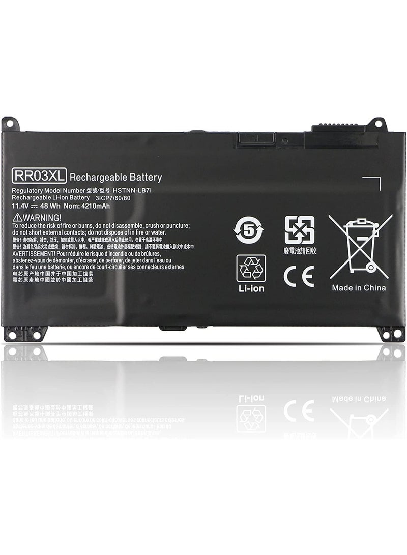 RR03XL Laptop Battery for HP ProBook 430 440 450 455 470 G4 G5 Mobile Thin Client MT20 MT21 Series HSTNN-PB6W HSTNN-LB7I HSTNN-LB71 HSTNN-UB7C HSTNN-I74C 851477-421 851477-541 851477-831 - Image 1