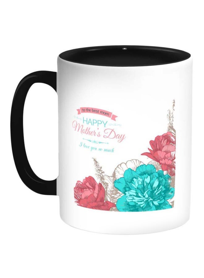 RYN Happy Mothers Day Printed Coffee Mug Black/White/Pink 325ml