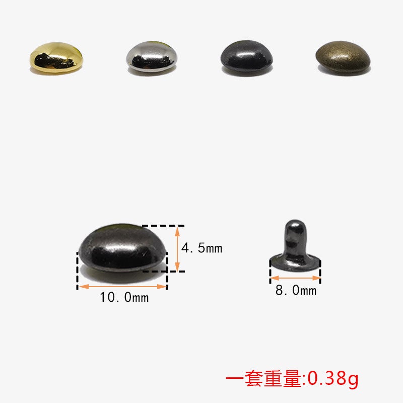Round Head Rivets DIY Fashion Accessory Crafts 10mm mushroom nail + 8*6 trumpet feet 