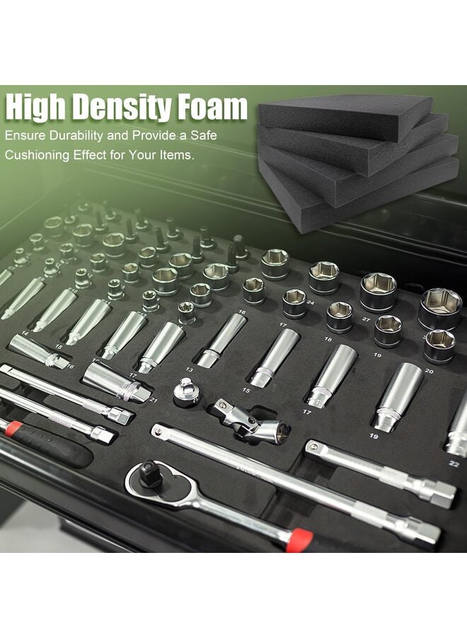 عبوة من 4 قطع من إسفنج التعبئة - 16 × 12 × 2 بوصة للحرف اليدوية، إسفنج ذو خلايا مغلقة لتنظيم التخزين والحشو - Image 4