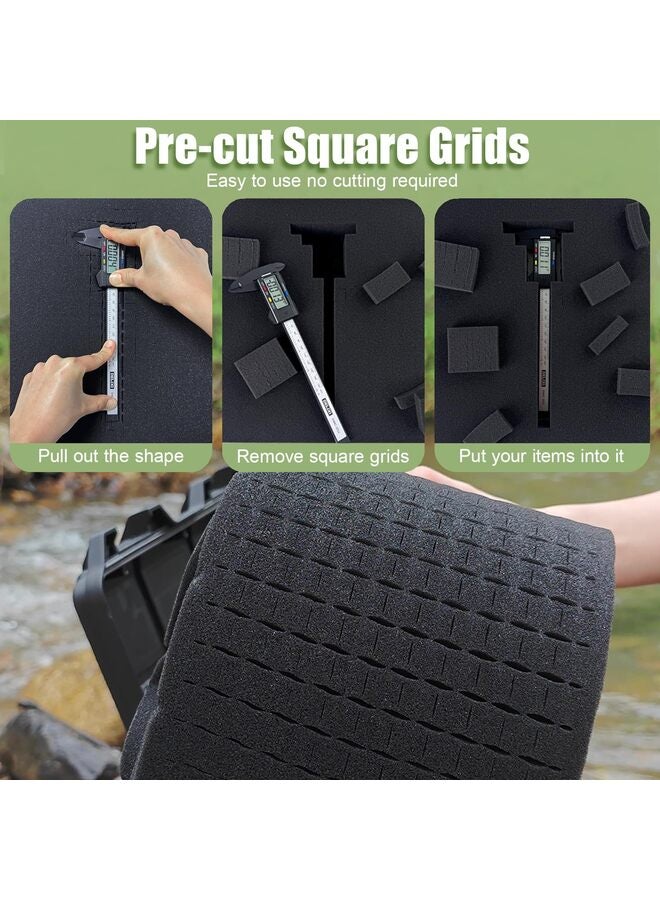 عبوة من 4 قطع من إسفنج التعبئة - 16 × 12 × 2 بوصة للحرف اليدوية، إسفنج ذو خلايا مغلقة لتنظيم التخزين والحشو - Image 3