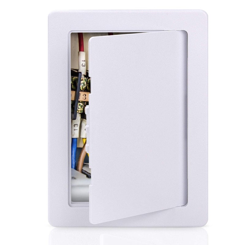 PNKKODW Plumbing Access Panel for Drywall 6 x 9 Inch Plastic Access Door Removable Wall Access Panel Ceiling Reinforced Hinged Durable White