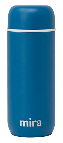MIRA 7 oz Slim Insulated Flask for Hot and Cold Drinks - Leak-Proof Stainless Steel Water Bottle - Perfect Compact Size - Denim - Image 1