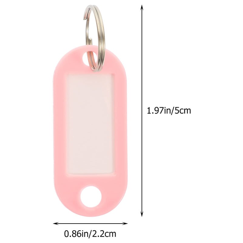 علامات مفاتيح أمتعة مشفرة باللون الوردي 15 قطعة ملصقات حلقة مفاتيح مرنة مع نافذة لتسهيل التعرف عليها - Image 3