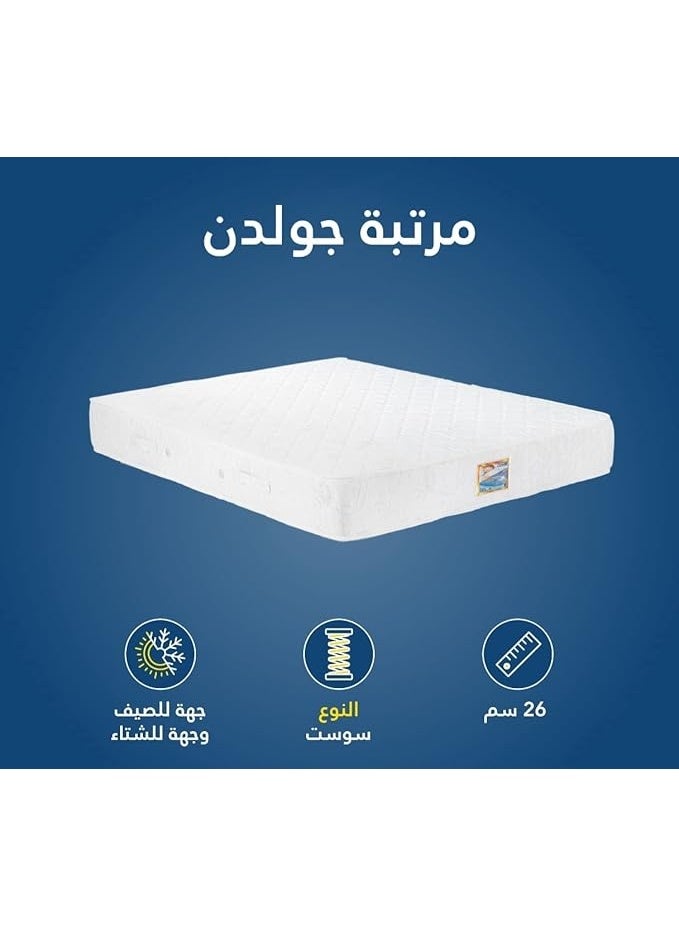 Golden Orthopedic Spring Mattress, High-Density Foam for Superior Spinal Support and Durability, Premium Fabric Cover - Image 3